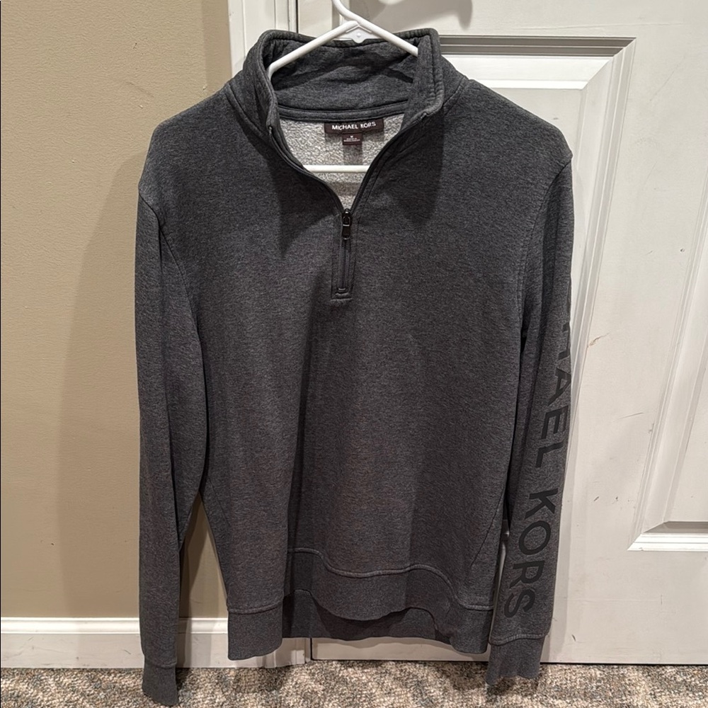 Michael Kors Gray Zip Up Sweater